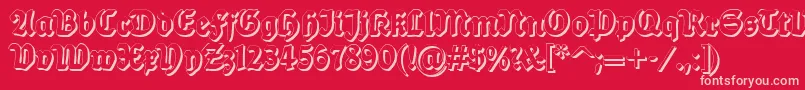 Balladesh Font – Pink Fonts on Red Background