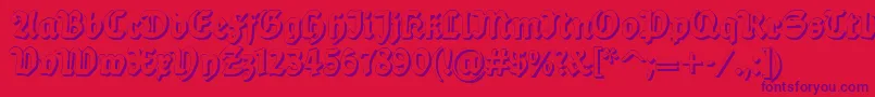 Balladesh Font – Purple Fonts on Red Background