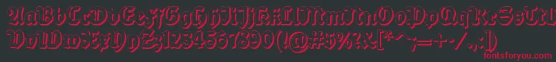 Balladesh-Schriftart – Rote Schriften auf schwarzem Hintergrund