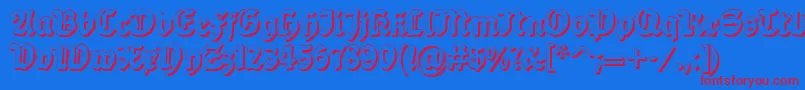 Balladesh Font – Red Fonts on Blue Background