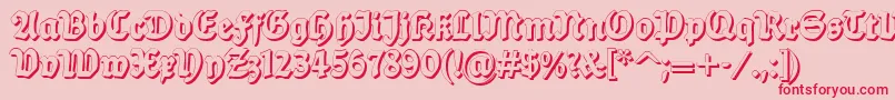 フォントBalladesh – ピンクの背景に赤い文字