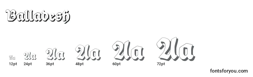Размеры шрифта Balladesh