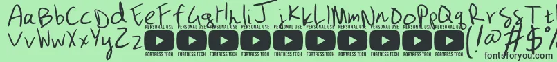 GizmopencilpersonaluseRegular Font – Black Fonts on Green Background