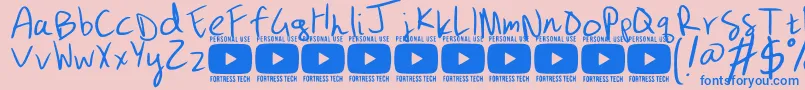 フォントGizmopencilpersonaluseRegular – ピンクの背景に青い文字