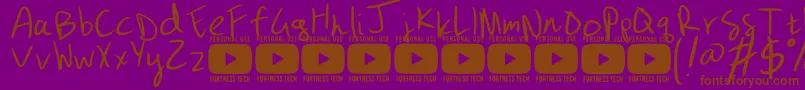 Шрифт GizmopencilpersonaluseRegular – коричневые шрифты на фиолетовом фоне