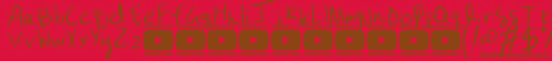 GizmopencilpersonaluseRegular-Schriftart – Braune Schriften auf rotem Hintergrund
