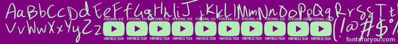 GizmopencilpersonaluseRegular Font – Green Fonts on Purple Background