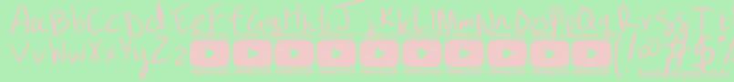 フォントGizmopencilpersonaluseRegular – 緑の背景にピンクのフォント