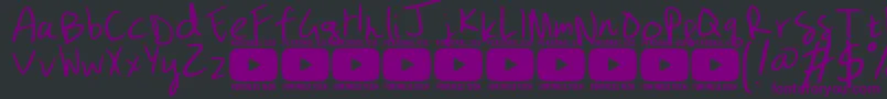 フォントGizmopencilpersonaluseRegular – 黒い背景に紫のフォント