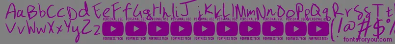 Шрифт GizmopencilpersonaluseRegular – фиолетовые шрифты на сером фоне