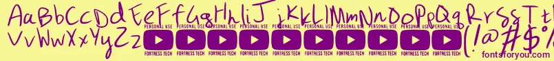 GizmopencilpersonaluseRegular Font – Purple Fonts on Yellow Background