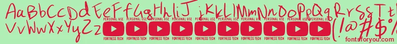 GizmopencilpersonaluseRegular Font – Red Fonts on Green Background