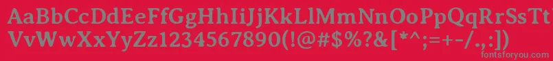 フォントAveriaseriflibreBold – 赤い背景に灰色の文字