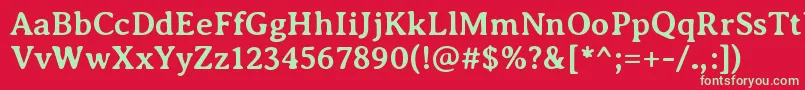 フォントAveriaseriflibreBold – 赤い背景に緑の文字