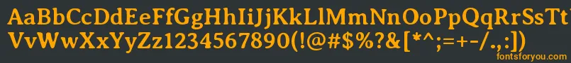 フォントAveriaseriflibreBold – 黒い背景にオレンジの文字