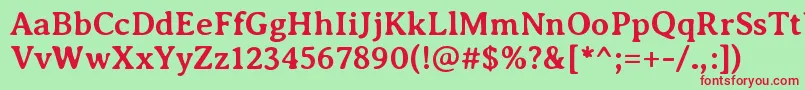 AveriaseriflibreBold Font – Red Fonts on Green Background