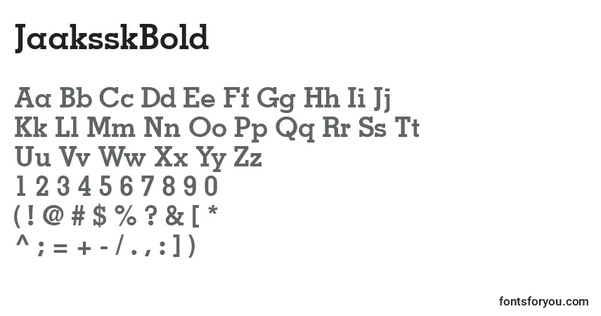 Schriftart JaaksskBold – Alphabet, Zahlen, spezielle Symbole