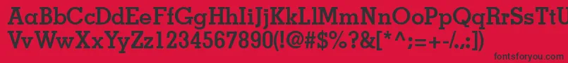 フォントJaaksskBold – 赤い背景に黒い文字