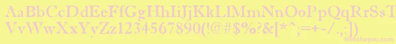 Antiqu5 Font – Pink Fonts on Yellow Background