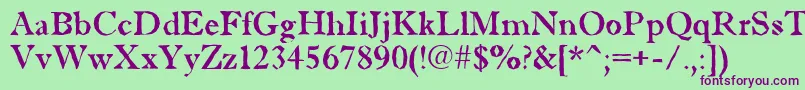 Czcionka Antiqu5 – fioletowe czcionki na zielonym tle