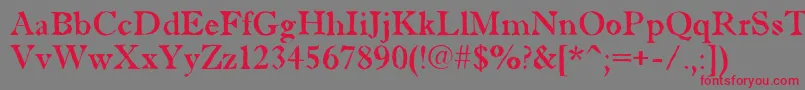フォントAntiqu5 – 赤い文字の灰色の背景