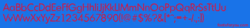 MontrealserialRegular Font – Red Fonts on Blue Background