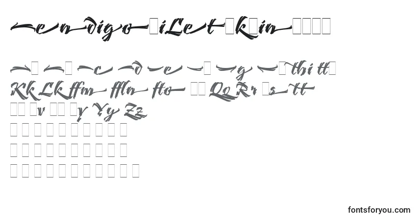 Schriftart BendigoPiLetPlain.1.0 – Alphabet, Zahlen, spezielle Symbole