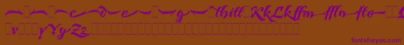 BendigoPiLetPlain.1.0 Font – Purple Fonts on Brown Background