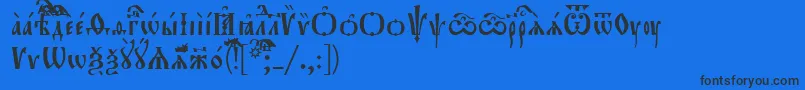 Orthodox.TtUcs8 Font – Black Fonts on Blue Background