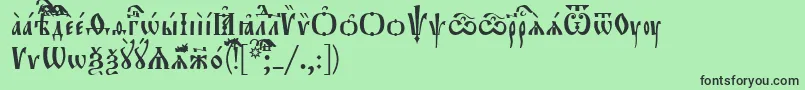 Шрифт Orthodox.TtUcs8 – чёрные шрифты на зелёном фоне