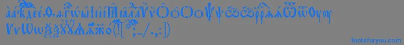 Orthodox.TtUcs8 Font – Blue Fonts on Gray Background