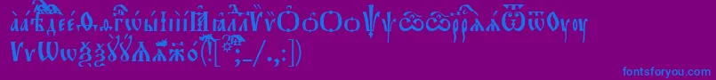Orthodox.TtUcs8-Schriftart – Blaue Schriften auf violettem Hintergrund