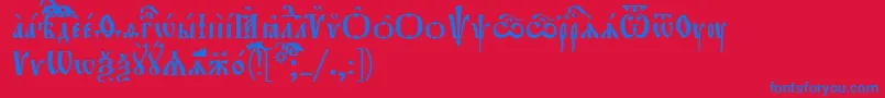Orthodox.TtUcs8 Font – Blue Fonts on Red Background