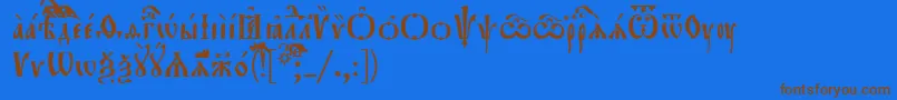 Orthodox.TtUcs8 Font – Brown Fonts on Blue Background
