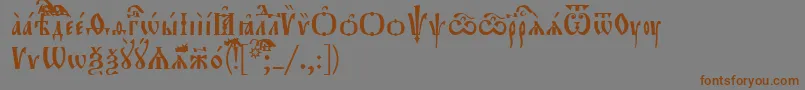 Orthodox.TtUcs8 Font – Brown Fonts on Gray Background