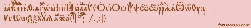 Orthodox.TtUcs8 Font – Brown Fonts on Pink Background