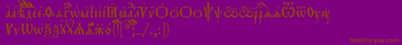 Więcej informacji o czcionce Orthodox.TtUcs8 Czcionka Orthodox.TtUcs8 – brązowe czcionki na fioletowym tle