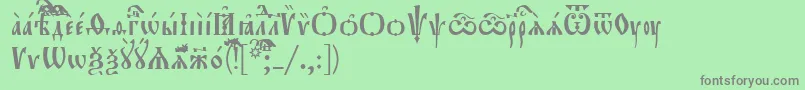 Orthodox.TtUcs8-Schriftart – Graue Schriften auf grünem Hintergrund