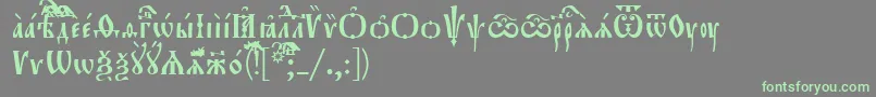 Orthodox.TtUcs8-Schriftart – Grüne Schriften auf grauem Hintergrund
