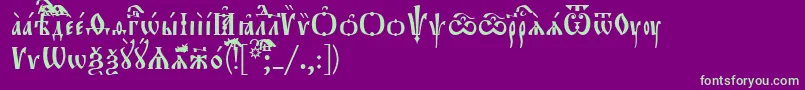 Orthodox.TtUcs8 Font – Green Fonts on Purple Background