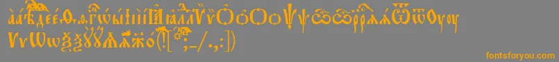 Orthodox.TtUcs8 Font – Orange Fonts on Gray Background
