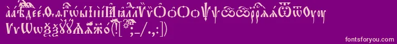 Шрифт Orthodox.TtUcs8 – розовые шрифты на фиолетовом фоне