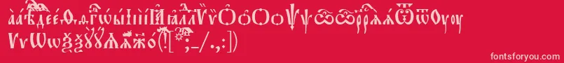 Orthodox.TtUcs8 Font – Pink Fonts on Red Background
