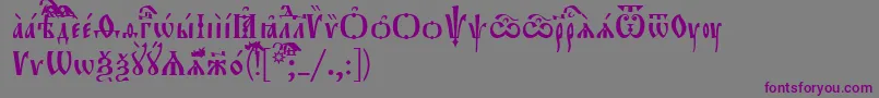 Orthodox.TtUcs8-Schriftart – Violette Schriften auf grauem Hintergrund