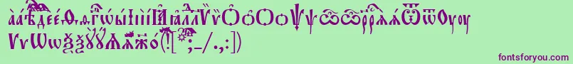 Orthodox.TtUcs8 Font – Purple Fonts on Green Background