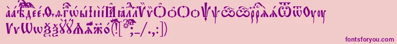 Orthodox.TtUcs8-Schriftart – Violette Schriften auf rosa Hintergrund