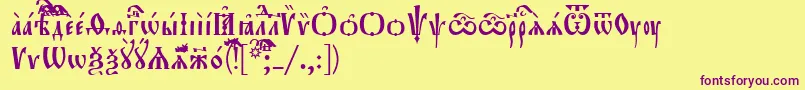 Orthodox.TtUcs8 Font – Purple Fonts on Yellow Background