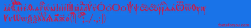Orthodox.TtUcs8 Font – Red Fonts on Blue Background