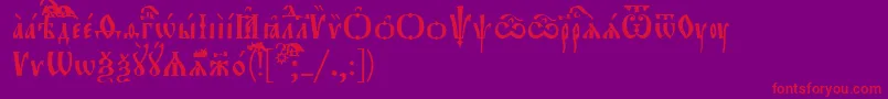 Orthodox.TtUcs8-Schriftart – Rote Schriften auf violettem Hintergrund