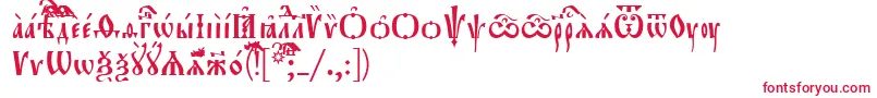 フォントOrthodox.TtUcs8 – 白い背景に赤い文字